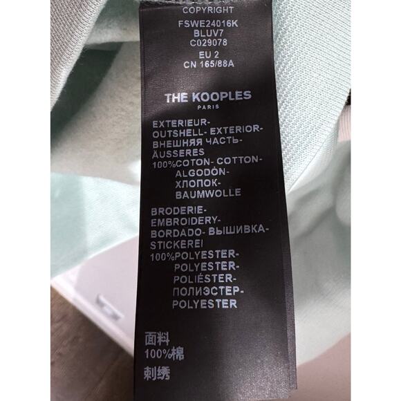 The Kooples Sea Green Varsity Logo Sweatshirt – Size 2 (MSRP $240) - Picture 5 of 10